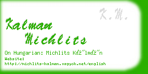 kalman michlits business card